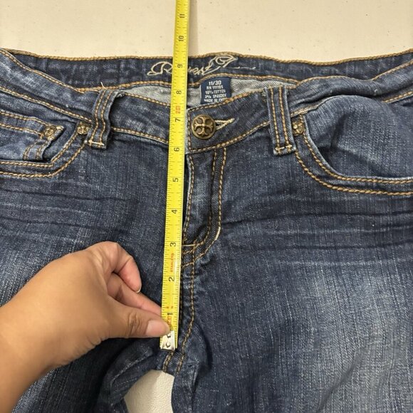 Request Jeans Embellishe Pockets Skinny Low Rise Dark Wash Denim Jean Size 11/30 - Picture 9 of 10